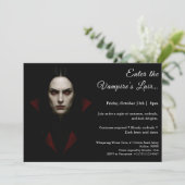 Vampire Queen - Uitnodiging voor Halloween-kostuum (Staand voorkant)