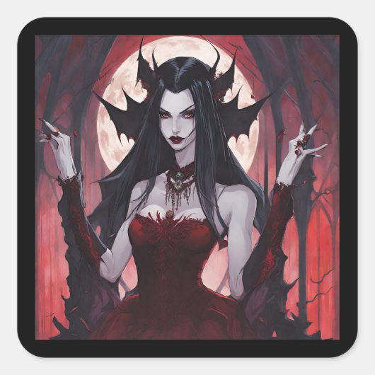Vampire Queen Vierkante Sticker (Voorkant)