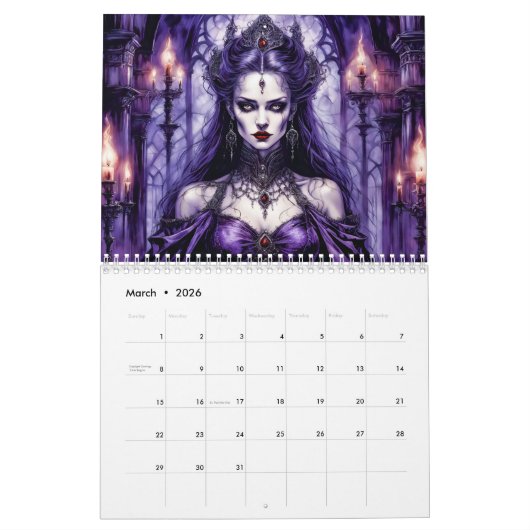 Vampire Realms – Gothic Fantasy Art Calendar 2026 Kalender (Mar 2026)