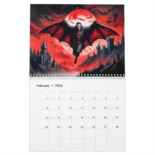 Vampire Realms – Gothic Fantasy Art Calendar 2026 Kalender (Feb 2026)