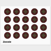 Vampire Red en Gold Damask Gothic Art Ronde Sticker (Vel)