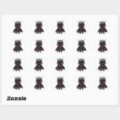 Vampire Robot Halloween Cute Science-Fiction Griez Ronde Sticker (Vel)