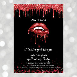 Vampire rode glitters lippen volwassenen Halloween Kaart