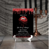 Vampire rode glitters lippen volwassenen Halloween Kaart