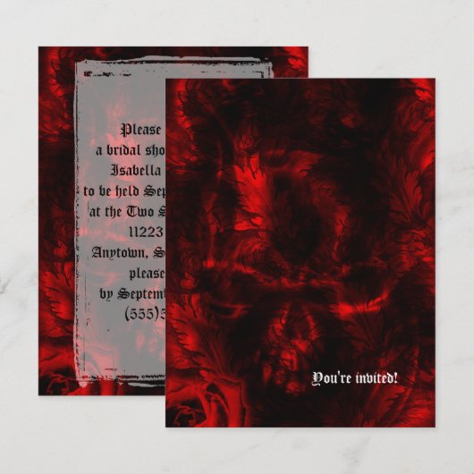 Vampire Rozen Gothic bruiloft Kaart (Voorkant / Achterkant)