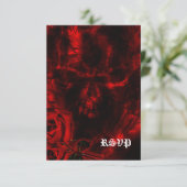 Vampire Rozen Gothic bruiloft RSVP Kaartje (Staand voorkant)