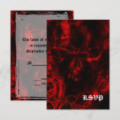 Vampire Rozen Gothic bruiloft RSVP Kaartje (Voorkant / Achterkant)