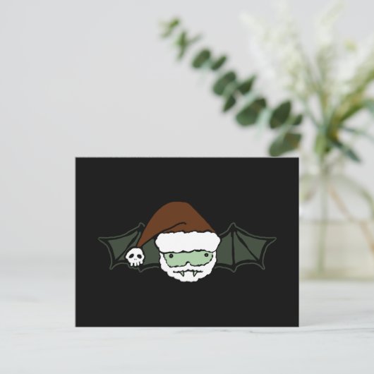 Vampire Santa Bat Feestdagenkaart (Staand voorkant)