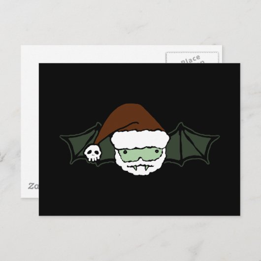 Vampire Santa Bat Feestdagenkaart (Voorkant / Achterkant)
