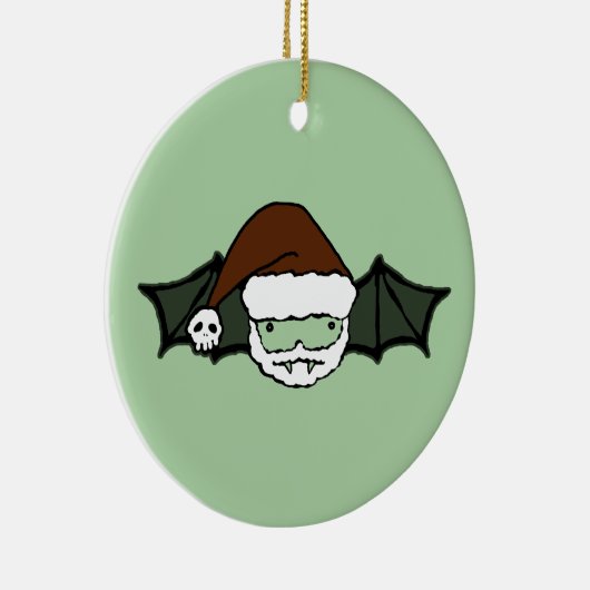 Vampire Santa Bat Keramisch Ornament (Rechts)