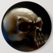 Vampire schedel ronde button 6,0 cm (Voorkant)