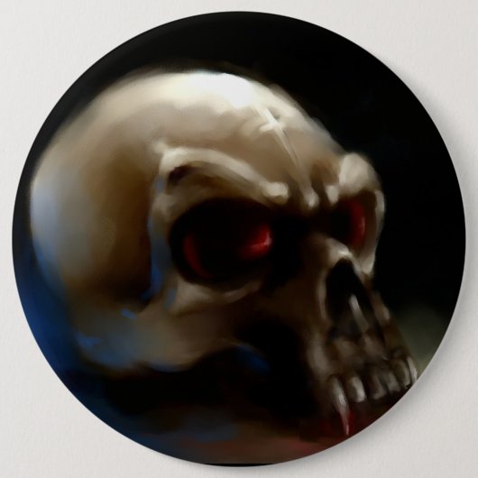 Vampire schedel ronde button 6,0 cm (Voorkant)