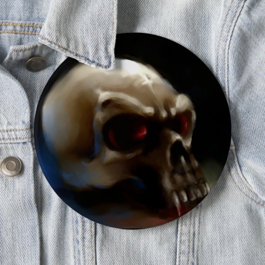 Vampire schedel ronde button 6,0 cm (In situ)