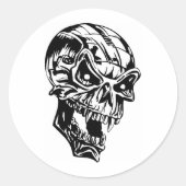 Vampire schedel ronde sticker (Voorkant)