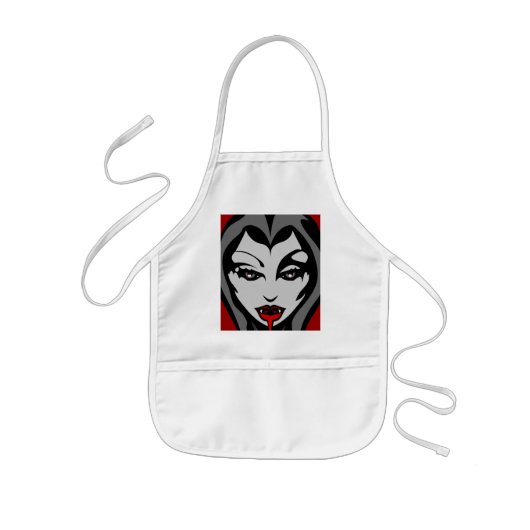 Vampire Schorten Halloween Vampire Girl BBQ Schort (Voorkant)