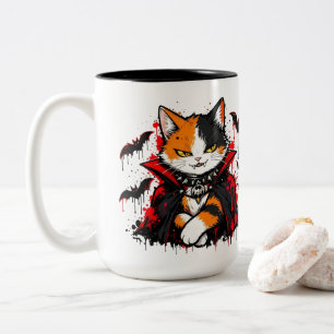 Vampire Schotse Kat Halloween Tweekleurige Koffiemok