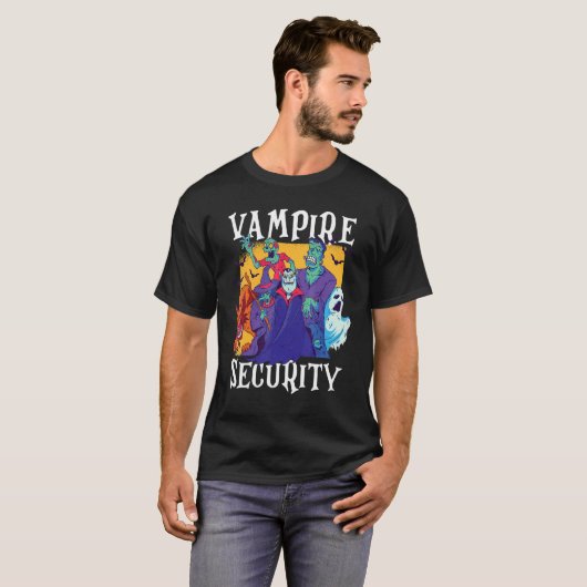 Vampire Security Easy Halloween Costume T-shirt (Voorkant volledig)