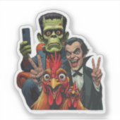 "Vampire Selfie" Chessy Chicken Vinyl Sticker (Voorkant)