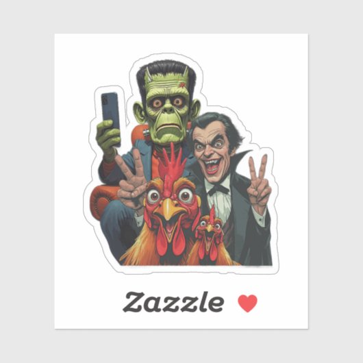 "Vampire Selfie" Chessy Chicken Vinyl Sticker (Vel)