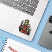 "Vampire Selfie" Chessy Chicken Vinyl Sticker (Laptop met iPhone)