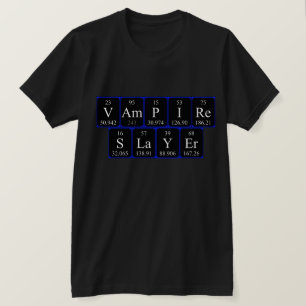Vampire Slayer, shirt met periodieke tabelzin