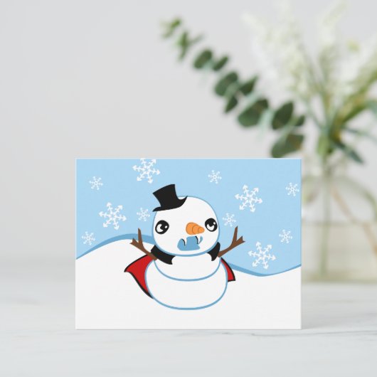 Vampire Snowman Briefkaart (Staand voorkant)