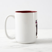 Vampire Sommelier Cabernet Vampirius Funny Hallowe Tweekleurige Koffiemok (Links)