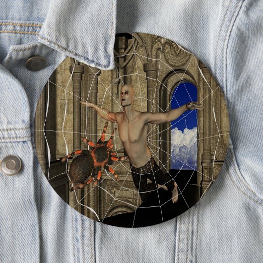 Vampire Spiders Web Pinback Button (In situ)