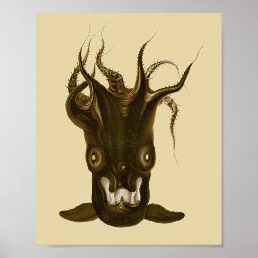 Vampire Squid Black Zee Created Art Print (Voorkant)
