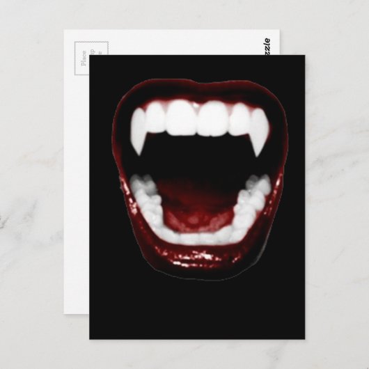 "Vampire Teeth" Briefkaart (Voorkant / Achterkant)