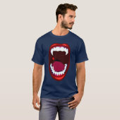 Vampire Teeth Horror Show Demon Fangs Red Paars T-shirt (Voorkant volledig)