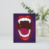 Vampire Teeth Horror Show Monster Fangs Red Paars Briefkaart (Staand voorkant)