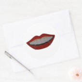 Vampire teeth ronde sticker (Envelop)