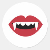 Vampire Teeth Ronde Sticker (Voorkant)