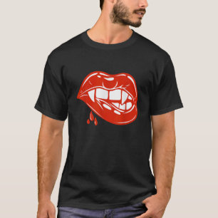 Vampire Teeth Vampire Fangs Lips voor Halloween Pa T-shirt