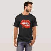 Vampire Teeth Vampire Fangs Lips voor Halloween Pa T-shirt (Voorkant volledig)