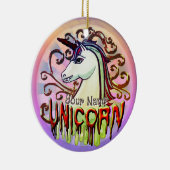 Vampire Unicorn Keramisch Ornament (Rechts)