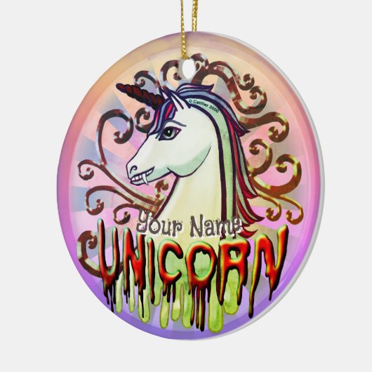 Vampire Unicorn Keramisch Ornament (Links)