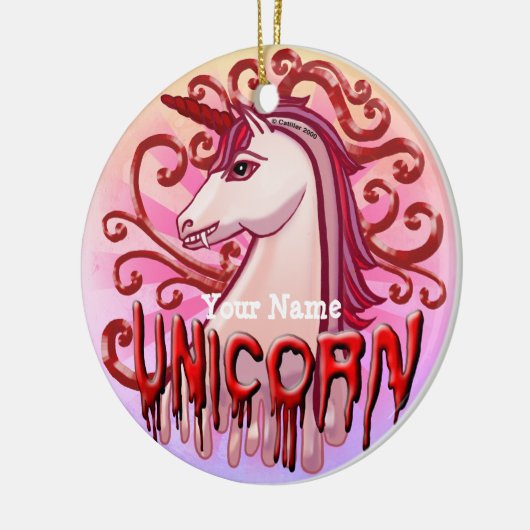 Vampire Unicorn Keramisch Ornament (Links)