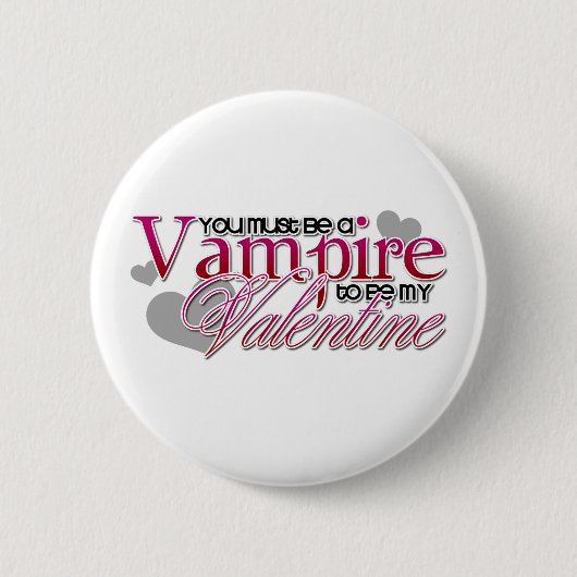 Vampire Valentijn Ronde Button 5,7 Cm (Voorkant)
