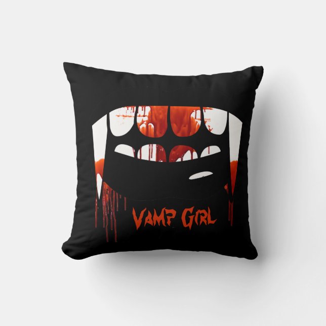 Vampire Vamp Girl Women's Pillow Kussen (Voorkant)