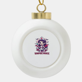 Vampire Verpleegster Shirt � Grappig Halloween Med Keramische Bal Ornament