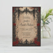 Vampire Vintage Gotische Sweet 16 Kaart (Staand voorkant)