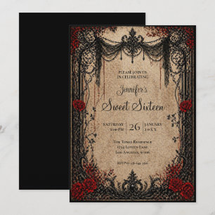 Vampire Vintage Gotische Sweet 16 Kaart