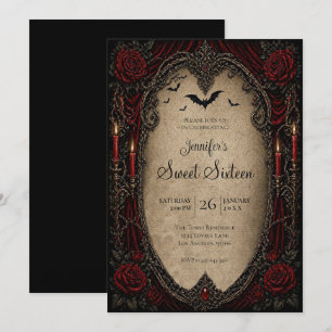 Vampire Vintage Gotische Sweet 16 Kaart