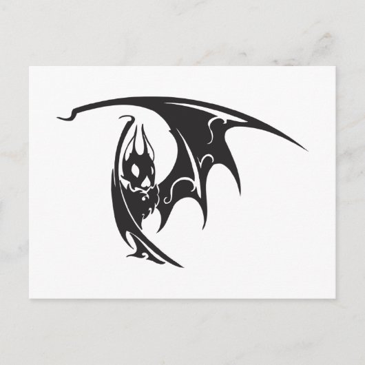 Vampire vleermuizen Tattoo Stijl zwart wit Briefkaart (Voorkant)