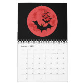 Vampire vleermuizen tegen de Rode maan Kalender (Jan 2027)