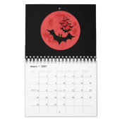 Vampire vleermuizen tegen de Rode maan Kalender (Mar 2027)