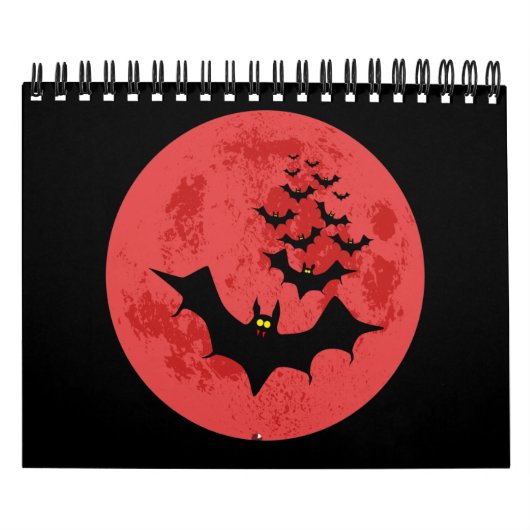 Vampire vleermuizen tegen de Rode maan Kalender (Hoes)