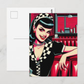 Vampire Waitress at the Retro Diner Briefkaart (Voorkant / Achterkant)